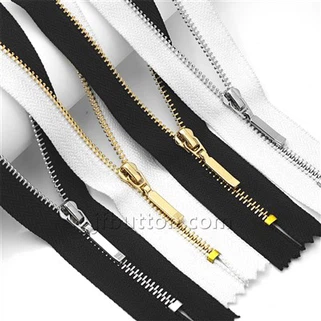 装飾的な金属ジッパー