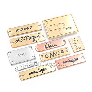 ハンドバッグ用の金属製ネームプレート