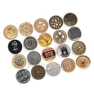 丸いアンティーク仕上げシャンクメタルボタン