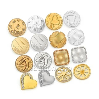 シルバーとゴールドのシャンクボタン