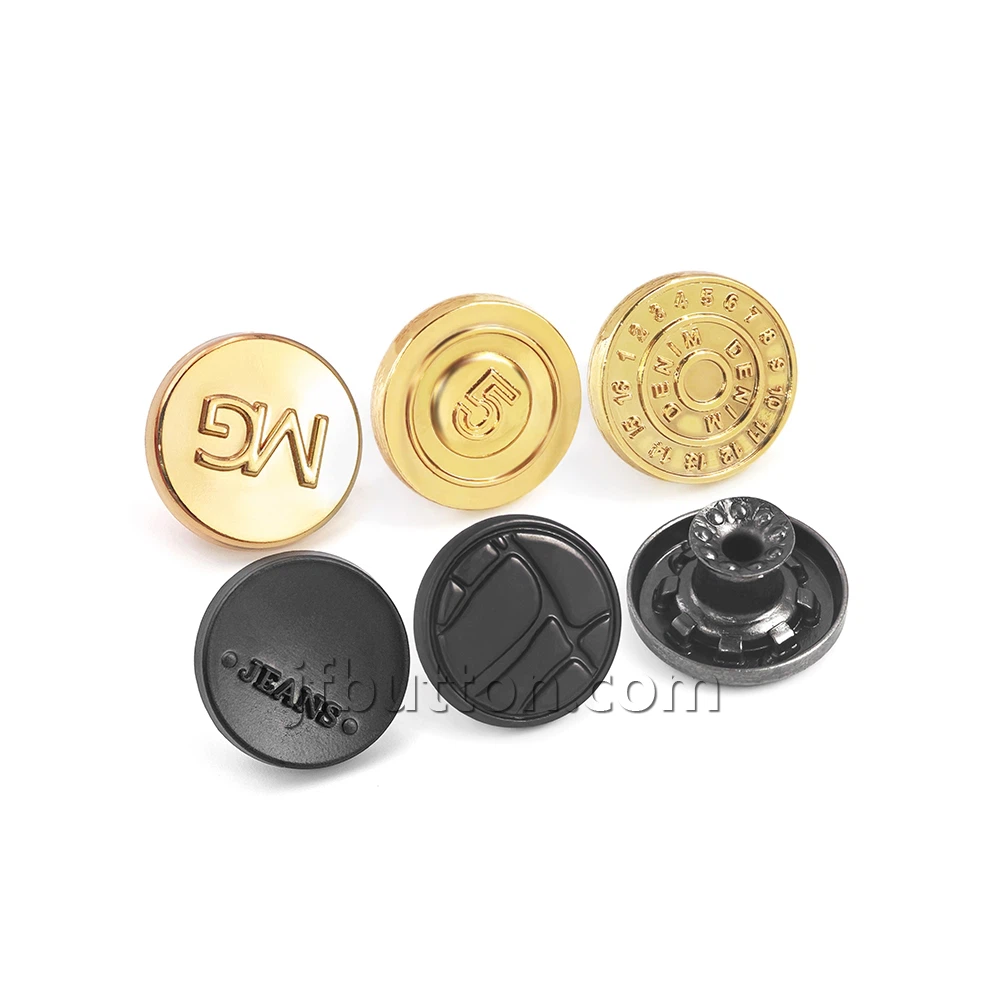 Brushed denim button Brushed denim button